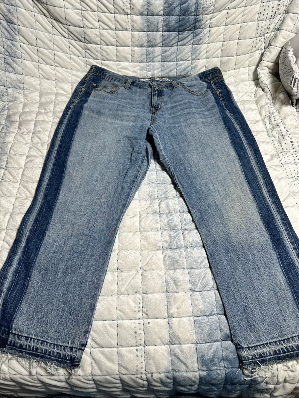 Mossimo Supply Co. Two-Tone Blue Side Stripe Jeans